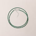 thumbnail image 5 of Natural Green Malachite Beaded Necklace, 2mm Micro Faceted Round Beads Necklace, Sterling Silver, 5 of 6