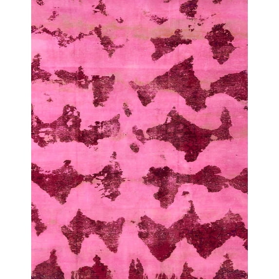 Ahgly Company Indoor Rectangle Abstract Raspberry Red Abstract Area Rugs, 2' x 3'