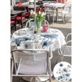 thumbnail image 5 of Outdoor Tablecloth with Umbrella Hole for Patio/Picnic/Party/Camping, Blue Grey Floral Waterproof Table Cloth Round Cover Washable, Watercolor Flowers Farmhouse (Dia 60"), 5 of 8