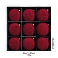 thumbnail image 3 of 9PCS Velvet Christmas Ornaments 4 Inch, Flocked Shatterproof Xmas Tree Balls in Burgundy Red for Holiday Home Wedding Party Tree Decorations, 3 of 9