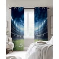 thumbnail image 2 of Rugby Blackout Curtains 90 Inch Length 2 Panels Set for Living Room Bedroom, Modern Sport Blue Green Landscape Privacy Window Treatment Thermal Insulated Black Out Drapes 52"x90", 2 of 8
