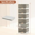 thumbnail image 3 of Gymax 6-Cube Stackable Storage Bins Foldable Shoes Boxes w/ Detachable Wheels, 3 of 10