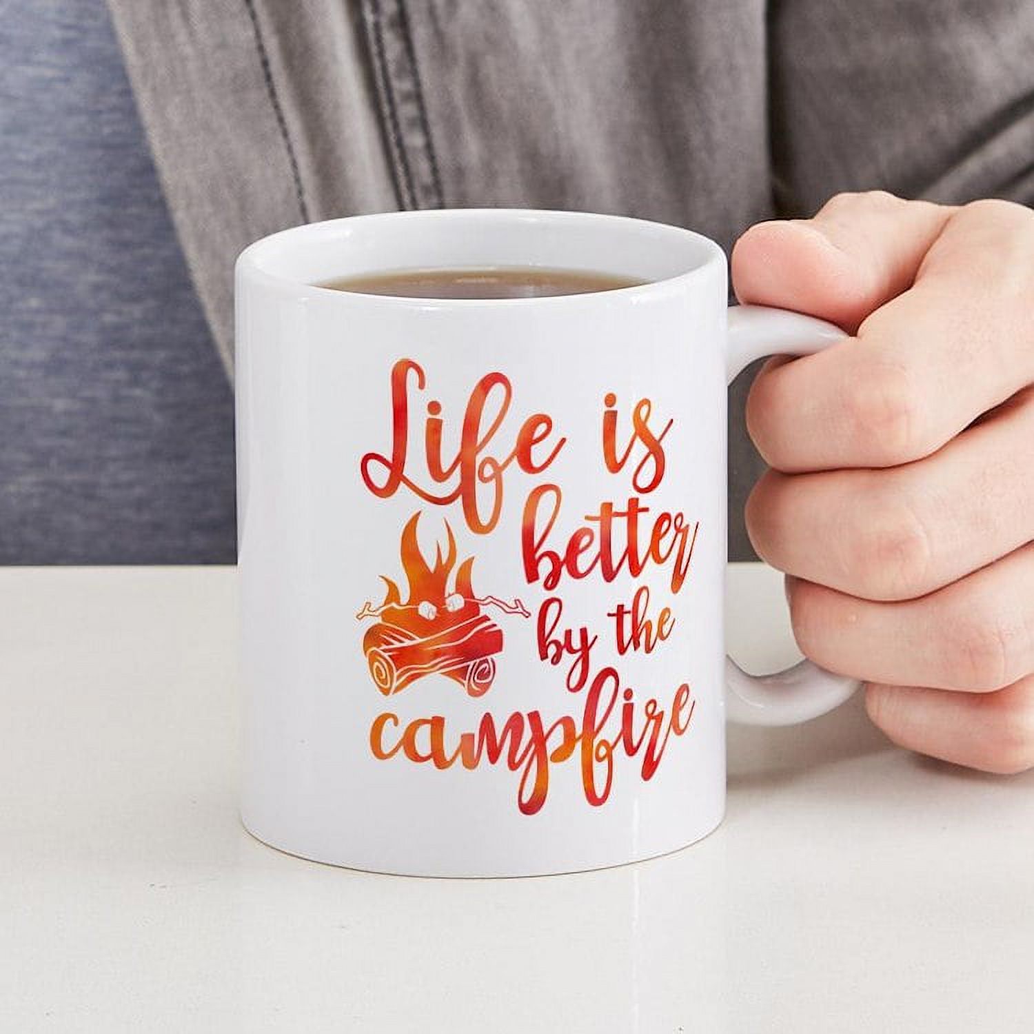 CafePress - Life's Better Campfire Mug - 11 oz Ceramic Mug - Novelty Coffee Tea Cup - image 4 of 4