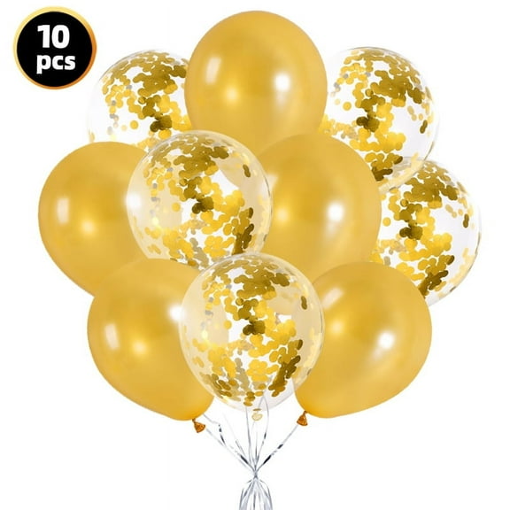 10pcs colorful Pearl Pastel confetti Latex balloon Globos Valentine's Day birthday party decoration Valentine balloons set (Gold)