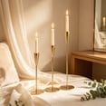 thumbnail image 4 of Qholemyo Set Of 3 Sleek Gold European Candleholder Tabletop Ornament Home Decor For Wedding Candlelit Dinner, 4 of 6