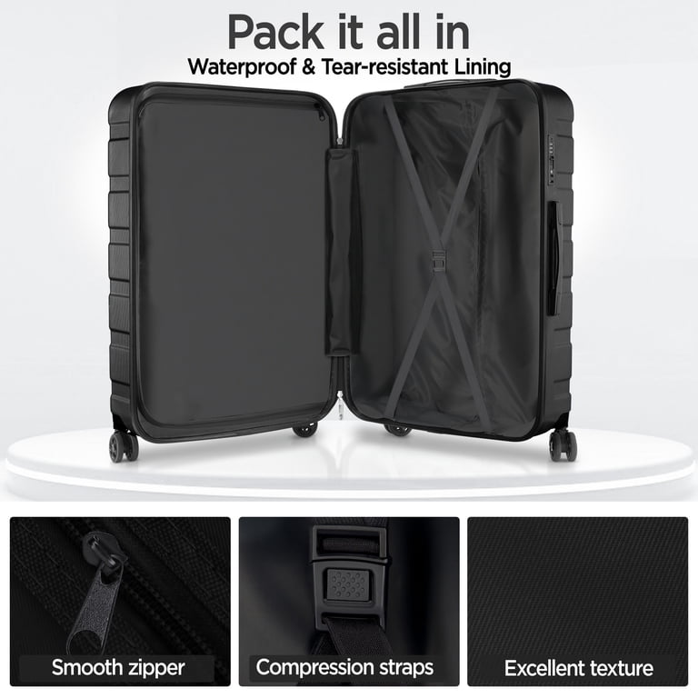 Famistar 4-Pc. Hardshell Luggage Set, TSA Lock, 360° Wheels, 14