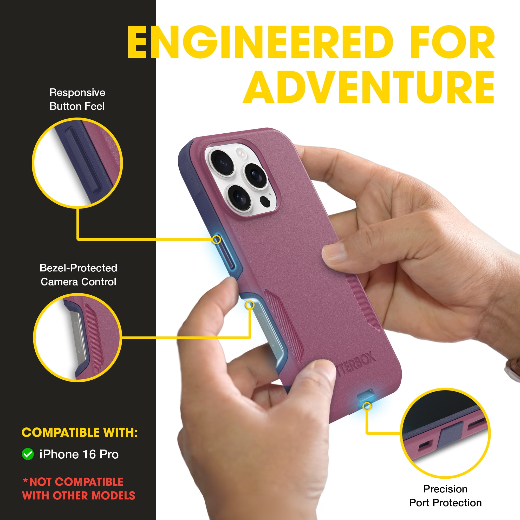 Otterbox iPhone 16 Pro Commuter Series Case - Berry Smooth