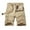 Khaki, variant on Odeerbi Summer Cargo Shorts for Men Bermuda Shorts 2025 Casual Solid Zipper Button Pockets Cropped Shorts Gray
