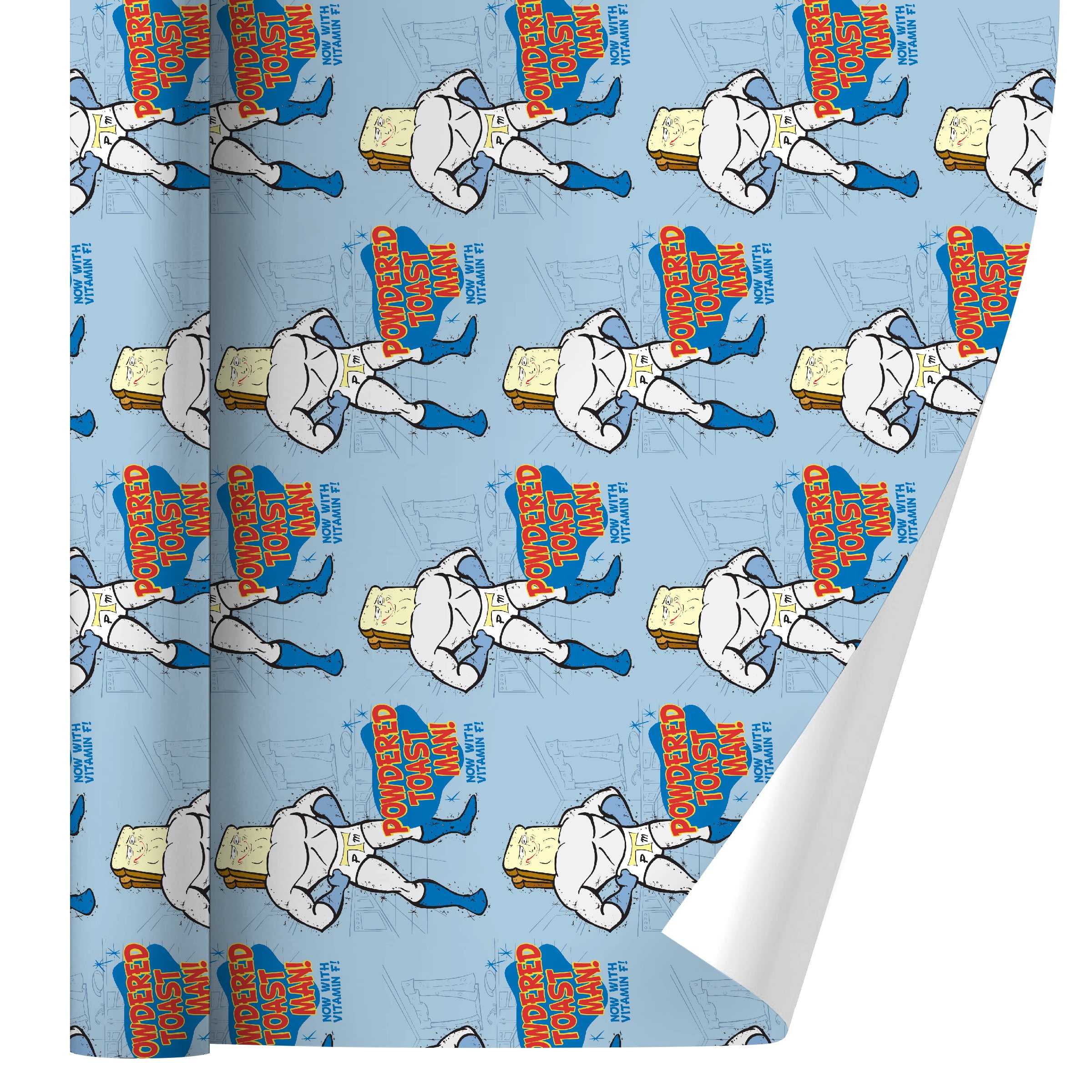 Ren and Stimpy Powdered Toast Man Premium Roll Gift Wrap Wrapping Paper ...