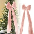 thumbnail image 5 of Oversized Wrinkle-Free Velvet Ribbon Bow,Large Velvet Christmas Tree Topper Bow,Giant Big Velvet Bow for Christmas Tree Topper Wall Mantle Indoor Party Wedding Backdrops,Valentines Xmas Decoration,B, 5 of 7