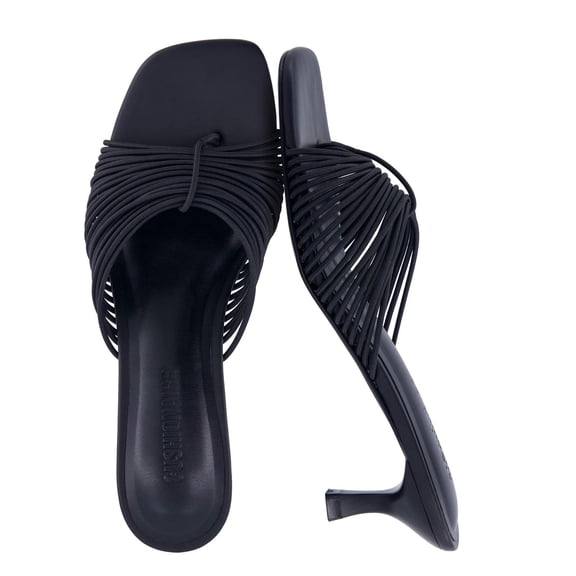Cushionaire Quiz Kitten Heels for Women, Strappy Heeled Sandals with Cushioned Footbed, Slip On Open Toe Sandal