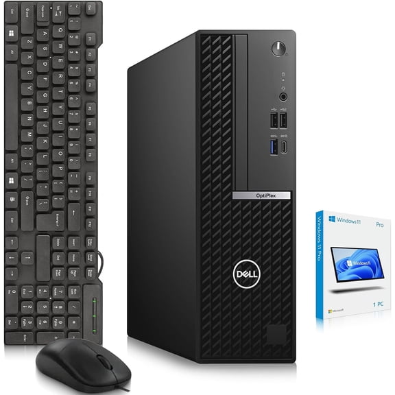 Restored Dell OptiPLex 7080 SFF Desktop Computer, Intel Core i5-10500 10th Gen, 8GB DDR4 RAM, 128GB SSD, Keyboard & Mouse, Wi-Fi, Home & Office PC, Windows 11 Pro