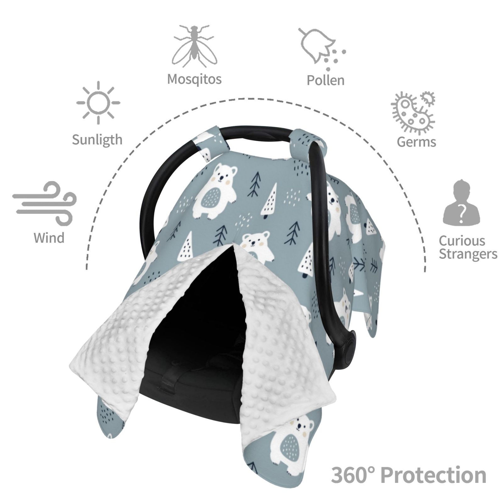 Car Seat Cover Baby - bead tree winter Breathable Infant Car Seat Cover for Baby Carseat, Lightweight Comfort Baby Essentials Must Haves Newborn Stuff for Girl Boy