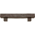 thumbnail image 2 of Ekena Millwork 4"H x 8"D x 72"W Hand Hewn Faux Wood Fireplace Mantel Kit w/ Alamo Corbels, Aged Pecan, 2 of 10