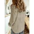 thumbnail image 3 of HOTAPEI Button Down Shirts for Women Casual Long Sleeve Shirt Linen Tops V Neck Blouses, 3 of 5