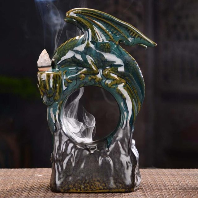 Quemador de de reflujo de cerámica, soporte para conos de , fuente de cascada, de humo , para decoración del perfecl Incensario de reflujo
