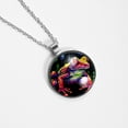 thumbnail image 4 of Frog Glass Circular Pendant Necklace - Elegant Jewelry for Women, 4 of 5
