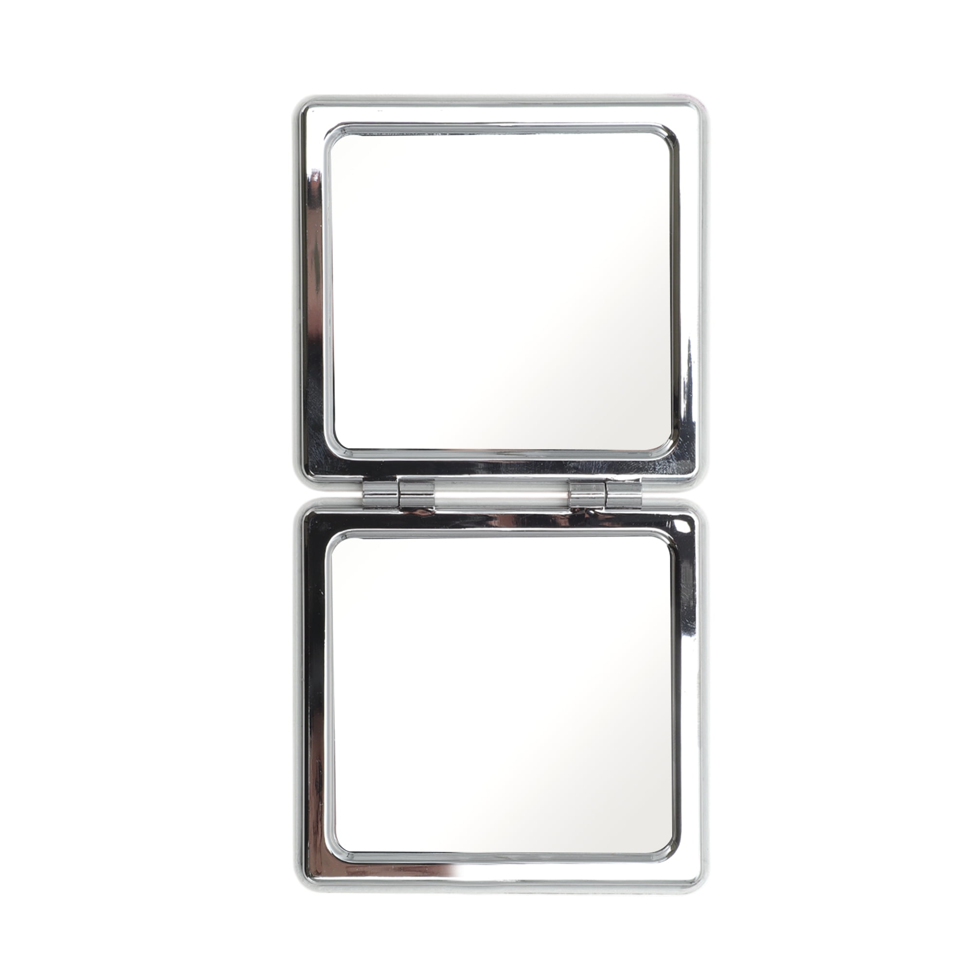 Unique Bargains Women Portable Square Shape Handheld Mirror for Travel White 1 Pc
