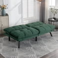 thumbnail image 5 of Ecarpat Futon Sofa Bed, Convertible Memory Foam Sleeper Sofa, Upholstered Loveseat Sofa Bed Lazy Futon for Living Room, Small Space, Apartment Office, Emerald, 5 of 7