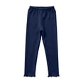 thumbnail image 4 of Hellosay Toddler 3 Pack Leggings Cotton Elastic Waist Ruffle Hem Strecth Comfortable Solid Casual Dance Pants Size 1-9, 4 of 9