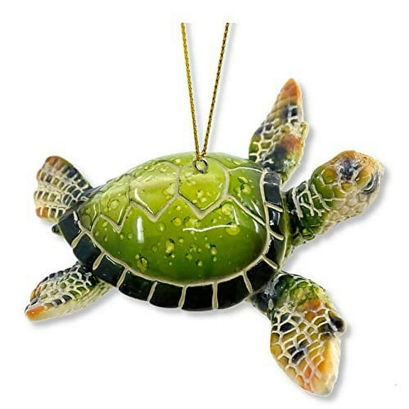 Sea Turtle Christmas Tree Ornament Green Marine Nautical Ocean Life