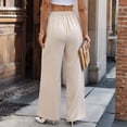 thumbnail image 5 of Women Asymmetrical Dressy Pant High Waisted Plain Loose Fit Wide Leg Pants Business Casual Work Trousers Suit Trousers Solid Color Loose Womens Pants 2026 Beige L, 5 of 5