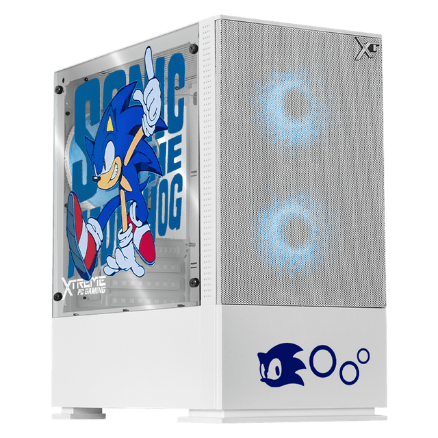Gabinete XTREME PC GAMING Sonic Comic Edition Mini Torre 3 Fan ARGB Blanco CXTSOAIWT