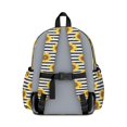 thumbnail image 3 of Sunflower and Stripe Black Pattern Backpack for School, Cute School Bag with Adjustable Shoulder Straps and Padded Back, 13.4"x11"x4.7", 3 of 5
