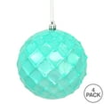 thumbnail image 3 of Vickerman 4.75" Teal Shiny Diamond Bauble Christmas Ornament, Set of 4, 3 of 4