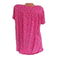 thumbnail image 3 of Camiseta de mujer con cuello en V, manga corta, camiseta de verano informal estampada, rojo, 3XL Scienceny  AP001653-22, 3 of 5