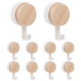 thumbnail image 1 of 10pcs Wall Hanging Hooks Wooden Hooks Wall Adhesive Hooks Decorative Key Hooks Bag Hooks, 1 of 4