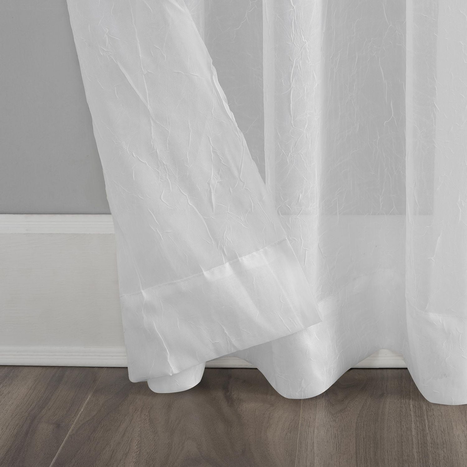 Mainstays Crushed Voile Window Curtains Panel Pair, Sheer crushed voile