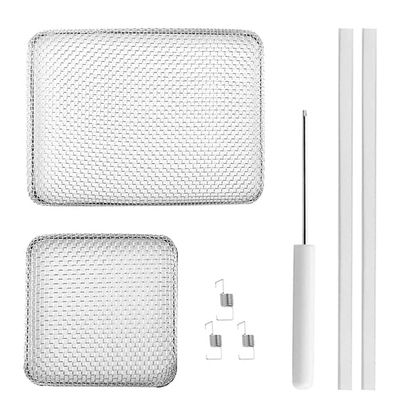 RV Flying Insect Screen for RV Water Heater Vent Cover Protects from Insects Stainless Steel Mesh with Installation Tool and Silicone Rubber 2 Pack(4.5 x 4.5 x 1.2)(8.5 x 5.9 x 1.2)
