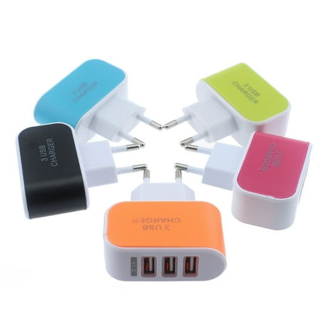 Deyuer 3 USB Ports Home Travel Wall Plug-in AC Charger Adapter for Mobile Phone Tablet