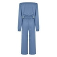 thumbnail image 6 of Kaemgyyd Jumpsuits for Women Casual Loose off Shoulder Long Sleeve Romper Baggy Wide Leg Pants One-Piece Outfit with Pockets, 6 of 7