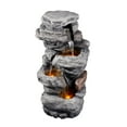 thumbnail image 3 of Teamson Home 39.37" LED Faux Stone Water Fountain, Gray, 3 of 9