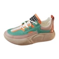 thumbnail image 1 of Zapatillas de plataforma para mujer, zapatillas de tenis antideslizantes con cordones para caminar y correr Verde, 1 of 9