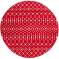 thumbnail image 3 of Unique Loom Tribal Trellis Collection Area Rug - Alaoui (7' 10" Round Burgundy Red/Ivory), 3 of 12