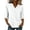 White, variant on Split V-Neck Pleated Front Elbow Sleeve Blouse Women's Relaxed Fit Casual Commuter Everyday Top