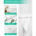 thumbnail image 3 of No Hook Shower Curtain with Snap in Liner, Green Fern Plant Leaves Hotel Shower Curtains for Bathroom, Washable Shower Curtain Liner Set with Mesh Top Window, 72"x84", 3 of 6