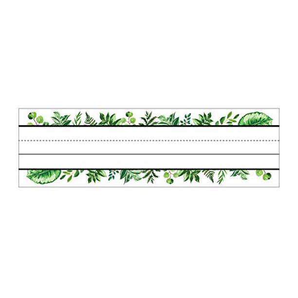Schoolgirl Style Simply Boho Nameplatesâ€”Student Labels with Greenery Border for Desks, Lockers