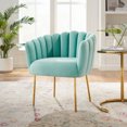 thumbnail image 2 of Armchair Accent Tufted Chair, Blue, Velvet, Modern Contemporary, Mid Century Living Hotel Lounge Cafe Lobby, 2 of 8