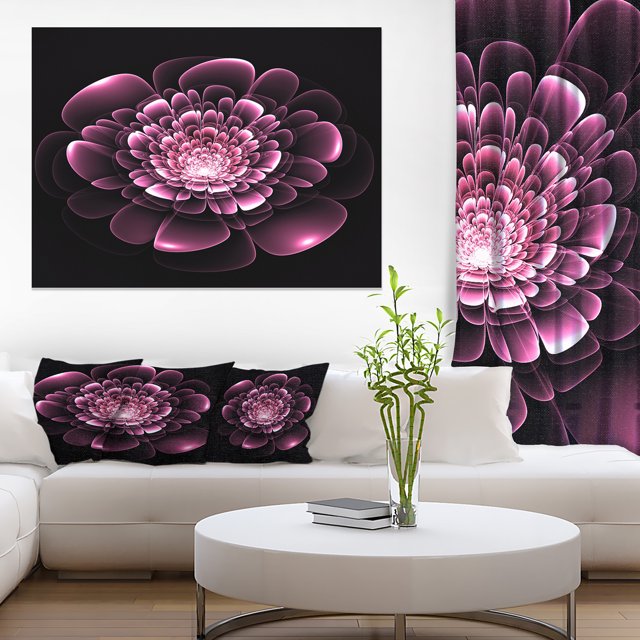 Purple Glossy Typical Fractal Flower - Floral Canvas Art Print