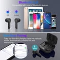 thumbnail image 2 of Auriculares inalámbricos, TWS Bluetooth 5.0 con estuche de carga, control táctil, auriculares deportivos impermeables con micrófono estéreo Bluetooth, carga tipo C, reproducción 24 horas (negro), 2 of 5