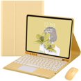 thumbnail image 1 of DEBGFS iPad 10th Generation 2022 10.9” Color Touch Keyboard Case with Bluetooth Mouse Cute Round Key TouchPad Detachable Keyboard for iPad 10,yellow, 1 of 7