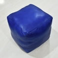 thumbnail image 3 of Square Shaped Goat Leather Handmade Eco-Friendly Blue Pouf - Square Shape Pouf, 16" x 16" x 16", Plain Solid Pouf, Goat Leather Pouf, Recycled Foam with Fibre Fill Stuffed Pouf, Leather Seating Pouf, 3 of 7
