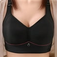 thumbnail image 3 of Women Bras Wireless Back-Smoothing Bra Feature V-Neck Longline Bra Style W-1095 Black XL, 3 of 3