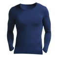 thumbnail image 4 of Fesfesfes 2PC Slim Thin Thermal Underwear Men's Round Neck Fall Clothes Breathable Basic Bottoming Shirt Sale on Clearance, 4 of 4