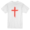 thumbnail image 1 of Jésus T-shirt Blanc pour Homme avec Graphique Style Peinture de Croix Rouge sur le devant Moyen, 1 of 1