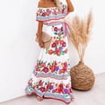 thumbnail image 3 of Vestido Largo Básico Impresión de vestido largo básico de gran tamaño para mujer elegante ropa diaria (blanco L) Cgtredaw para Mujer Blanco T XL, 3 of 6